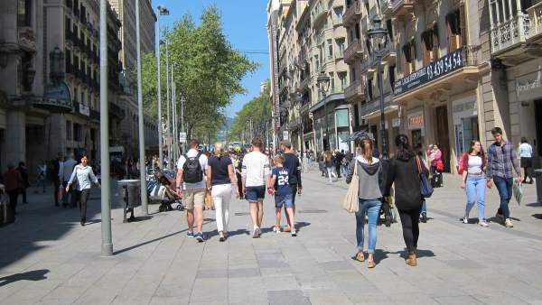 Zona comercial del centro de Barcelona. Zona comercial del centro de Barcelona.