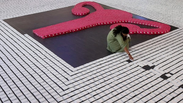 Útero hecho con compresas en India Útero hecho con compresas en India
