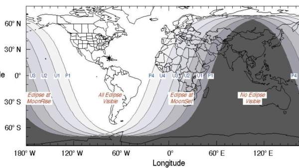 Visibilidad del eclipse del 21 de enero Visibilidad del eclipse del 21 de enero