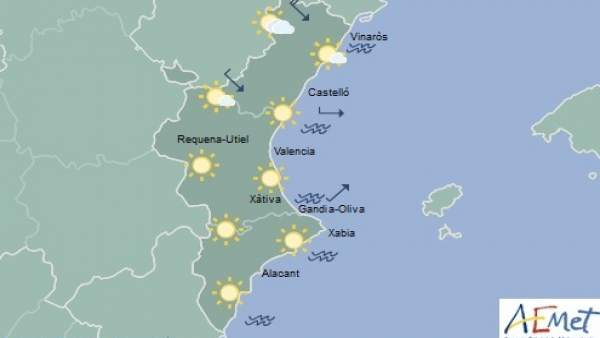 Predicción de Aemet para la Comunitat Valenciana del 13 de enero de 2018 Predicción de Aemet para la Comunitat Valenciana del 13 de enero de 2018