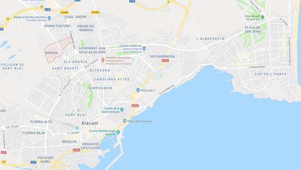 Localización del barrio de Rabasa, en Alicante Localización del barrio de Rabasa, en Alicante