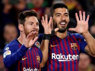 Luis Suárez y Leo Messi.
