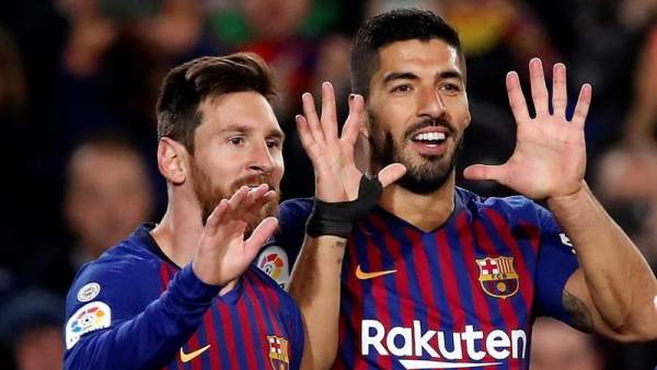Luis Suárez y Leo Messi. Luis Suárez y Leo Messi.