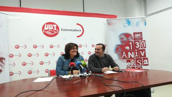 Rueda de prensa de Patrocinio Sánchez, secretaria general de UGT Extremadura Rueda de prensa de Patrocinio Sánchez, secretaria general de UGT Extremadura