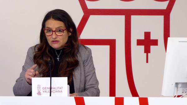 Mónica Oltra en la rueda de prensa del pleno del Consell Mónica Oltra en la rueda de prensa del pleno del Consell