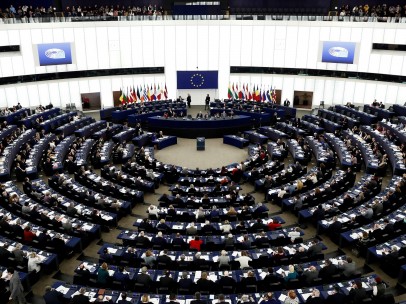 Vista general de la sesión plenaria martes 15 de enero 2019 del Parlamento de Estrasburgo.