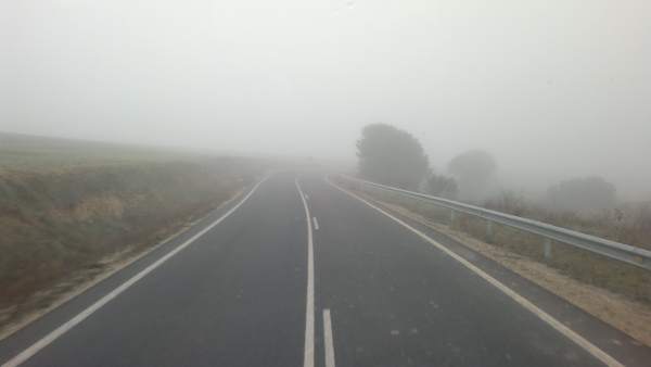 Niebla en la carretera. Niebla en la carretera.