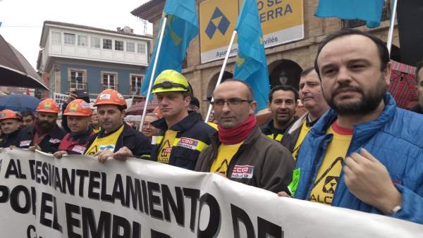 Manifestación en defensa de Alcoa en Avilés. Manifestación en defensa de Alcoa en Avilés.