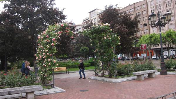 Flores y arbolado urbano en El Espolón de Logroño Flores y arbolado urbano en El Espolón de Logroño