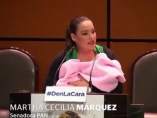 La senadora Márquez, en la tribuna con su bebé