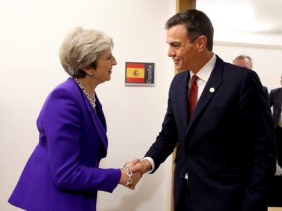 Pedro Sánchez and Theresa May