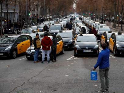 Huelga de taxi en Barcelona