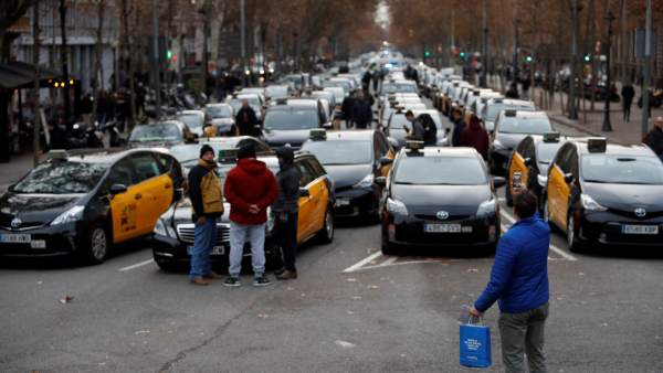 Huelga de taxi en Barcelona Huelga de taxi en Barcelona