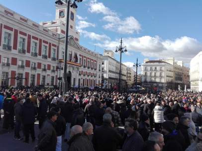 Manifestación de taxista en Sol
