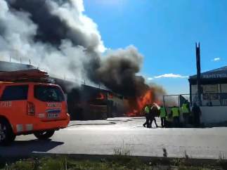 Columna de humo en Valencia