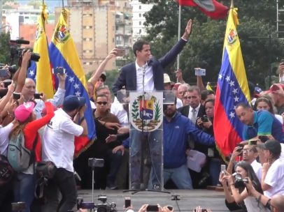 Juan Guaidó en un discurso