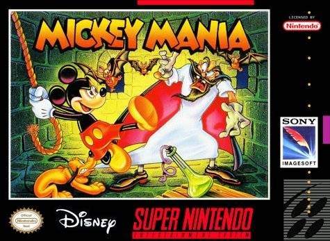 Carátula del título 'Mickey Mania' de SNES