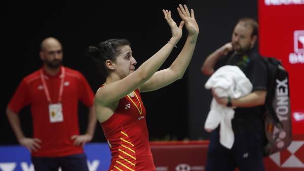 Carolina Marín se lesiona en la final del Masters de Indonesia Carolina Marín se lesiona en la final del Masters de Indonesia