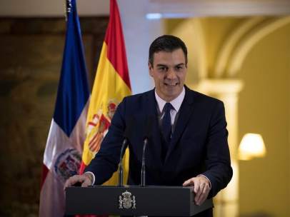 El presidente del Gobierno, Pedro Sánchez, durante una comparecencia.