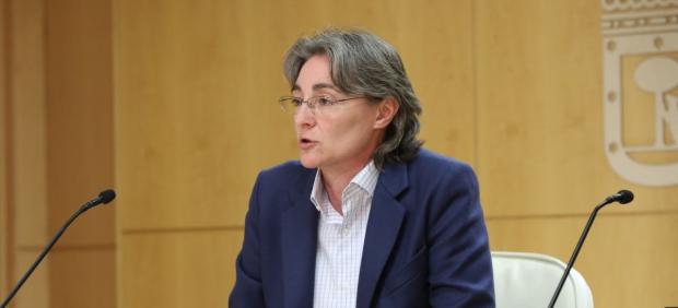 La primer teniente de alcalde de Madrid, Marta Higueras, comparece en rueda de prensa.