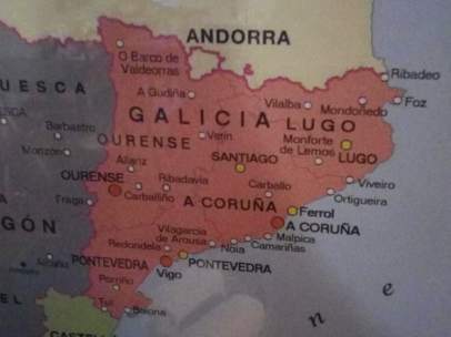 Mapa de Galicia en Cataluña