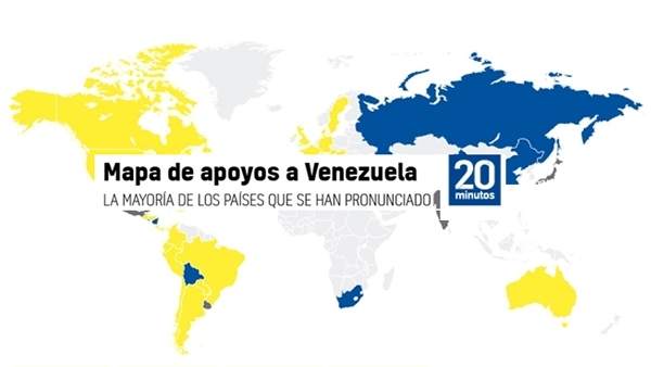 Mapa de apoyos a Venezuela Mapa de apoyos a Venezuela