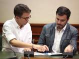 Errejón y Alberto Garzón en el Congreso