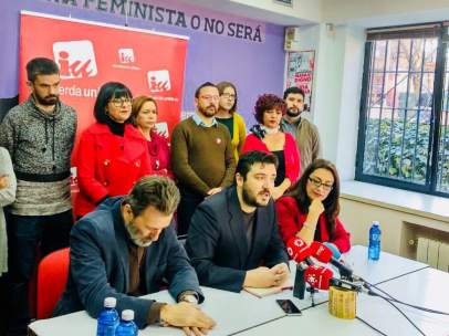 Mauricio Valiente, Álvaro Aguilera y Sol Sánchez, este martes, tras la Colegiada.