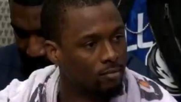 Harrison Barnes, en el momento en el que se enteró de que iba a ser traspasado. Harrison Barnes, en el momento en el que se enteró de que iba a ser traspasado.