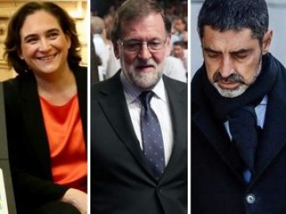 Colau, Rajoy y Trapero