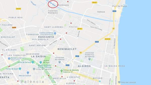 Localización del Barranc del Carraixet, en Alboraia Localización del Barranc del Carraixet, en Alboraia