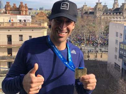 Raúl, tras participar en la media maratón de Barcelona