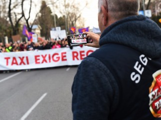Manifestación de los taxistas madrileños