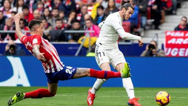 Gareth Bale, contra el Atlético de Madrid. Gareth Bale, contra el Atlético de Madrid.