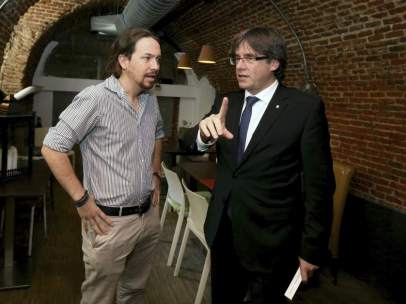 Pablo Iglesias y Carles Puigdemont