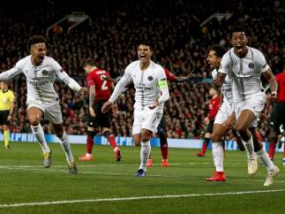 El PSG celebra un gol ante el United