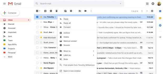 Nuevas funciones en Gmail