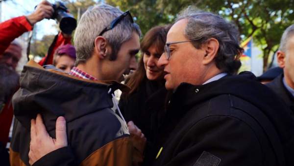El presidente Quim Torra con Roger Español El presidente Quim Torra con Roger Español