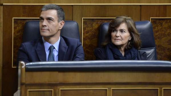 Pedro Sánchez y Carmen Calvo Pedro Sánchez y Carmen Calvo