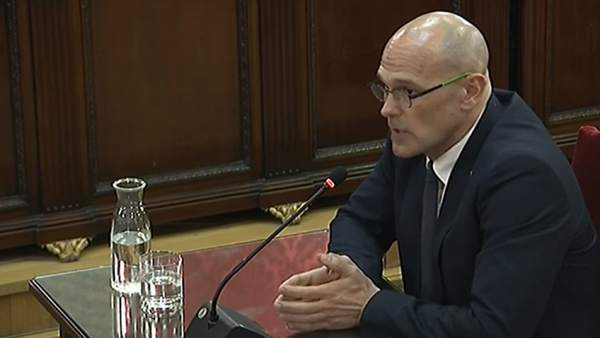 Raúl Romeva declara en el Tribunal Supremo durante el juicio al 'procés' Raúl Romeva declara en el Tribunal Supremo durante el juicio al 'procés'