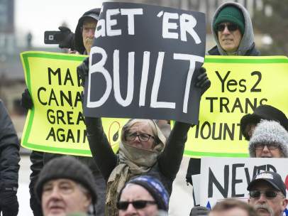 Protesta en Alberta, Canadá