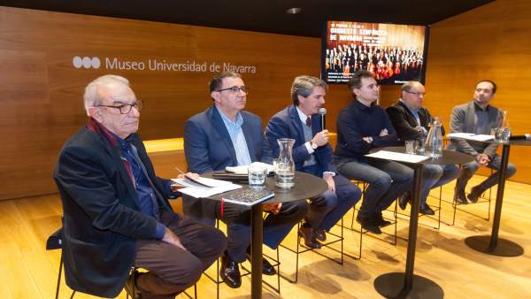 Presentación del concierto de la OSN, Orfeón Pamplona y la Coral de Cámara en el Presentación del concierto de la OSN, Orfeón Pamplona y la Coral de Cámara en el