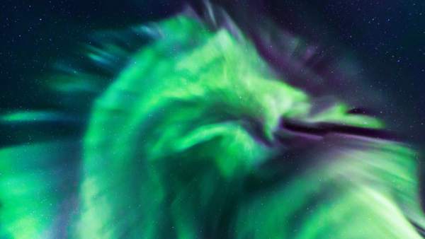 Dragón verde aurora boreal Dragón verde aurora boreal
