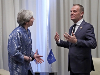 Theresa May y Donald Tusk