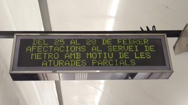 MWC.- La huelga del Metro de Barcelona registra un seguimiento del % a primera h MWC.- La huelga del Metro de Barcelona registra un seguimiento del % a primera h