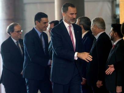 Felipe VI, Sánchez y Torra