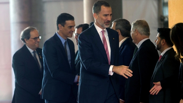 Felipe VI, Sánchez y Torra Felipe VI, Sánchez y Torra