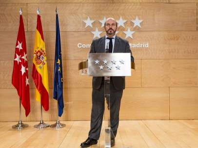 El vicepresidente de la Comunidad de Madrid, Pedro Rollán, este martes.