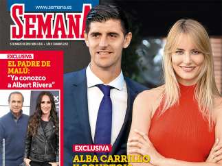 Portada de la revista 'Semana' con Courtois y Alba Carrillo.