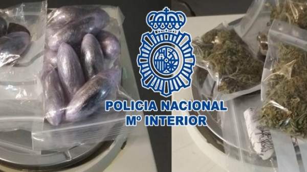 La Policía detiene a una persona y le interviene hachís, marihuana y cocaína que La Policía detiene a una persona y le interviene hachís, marihuana y cocaína que